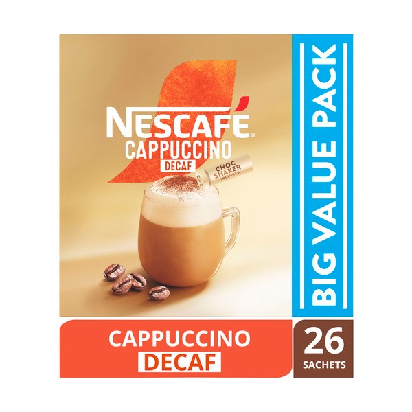 Nescafe Cappuccino Decaf Coffee Sachet | 26 pack