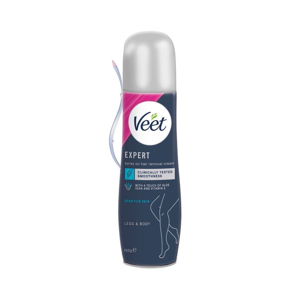 Veet Expert Spray On Hair Removal Cream Sensitive Aloe Vera & Vitamin E | 150g
