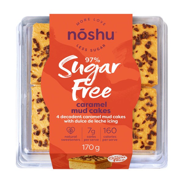 Noshu 97% Sugar Free Caramel Mudcake Slices | 170g