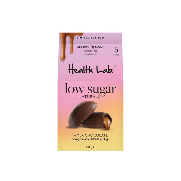 Health Lab Low Sugar Mylk Chocolate Half Eggs With Gooey Caramel | 100g