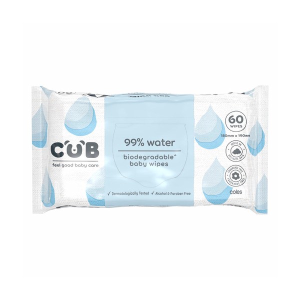 CUB Biodegradable Water Wipes | 60 pack