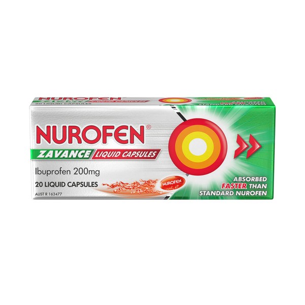 Nurofen Zavance Fast Pain Relief 200mg Ibuprofen Liquid Capsules | 20 pack