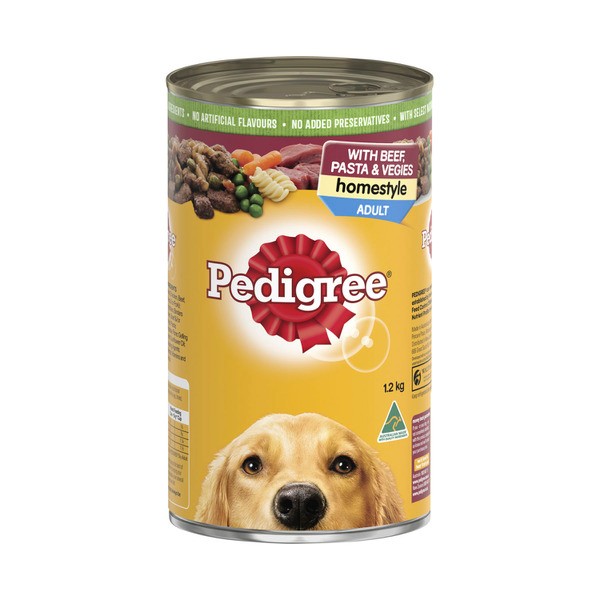 Pedigree Homestyle Beef Pasta & Vegies Adult Wet Dog Food Can | 1.2kg