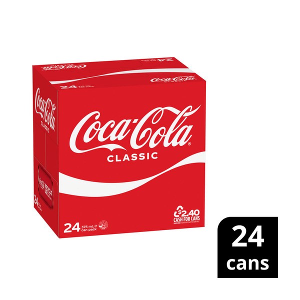 Coca-Cola Classic Soft Drink Multipack Cans 24x375mL | 24 pack