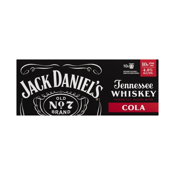 Jack Daniels & Cola Can 375mL | 10 Pack