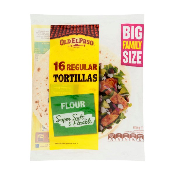 Old El Paso Regular Tortillas Fajita 16 Pack | 640g