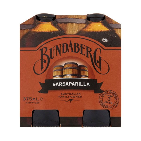 Bundaberg Brewed Drink Sarsaparilla 4x375mL | 4 pack