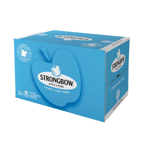 Strongbow Lower Carb Cider Bottle 355mL | 24 Pack