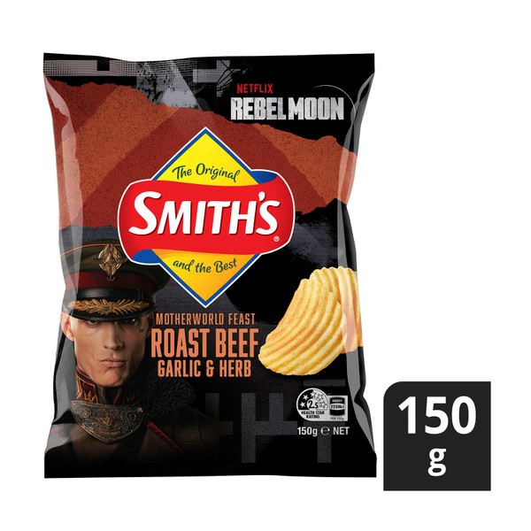 Smiths Crinkle Potato Chips Roast Beef Garlic | 150g