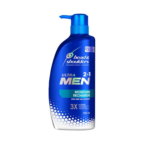 Head & Shoulders Ultra Men Moisture Recharge 2 In 1 Anti-Dandruff Shampoo & Conditioner | 750mL