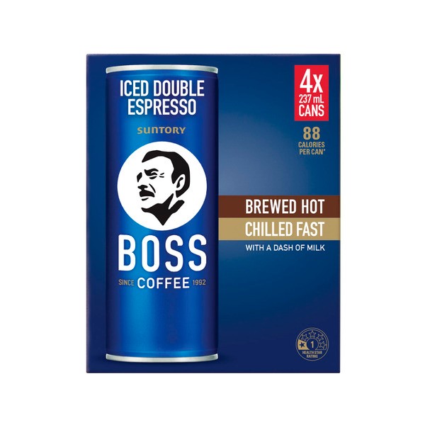 Boss Double Espresso Ice Coffee 4x237mL | 4 pack