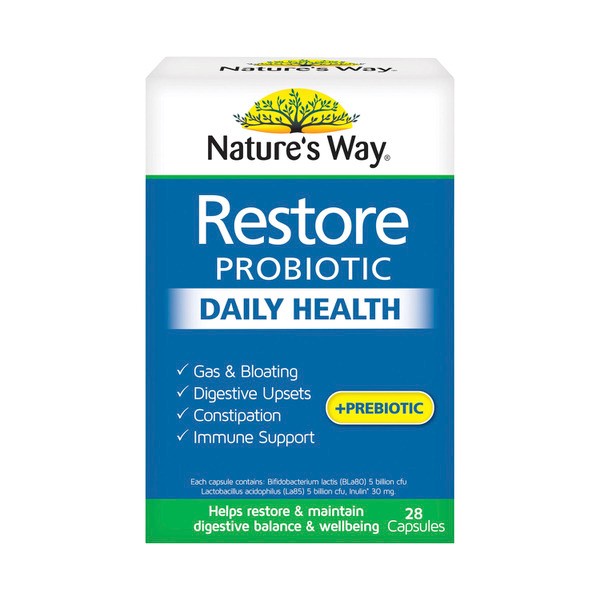 Natures Way Restore Probiotic Daily Health Capsules | 28 pack