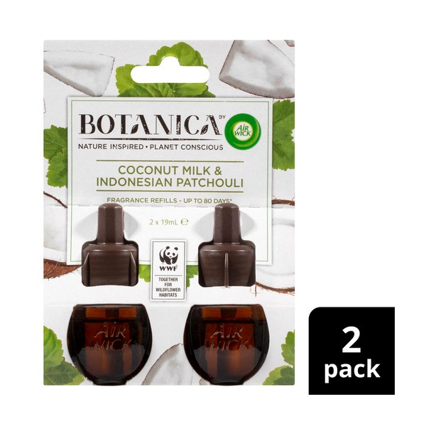 Botanica By Air Wick Fragrance Refills Coconut Milk & Indonesian Patchouli 2x19mL | 2 pack