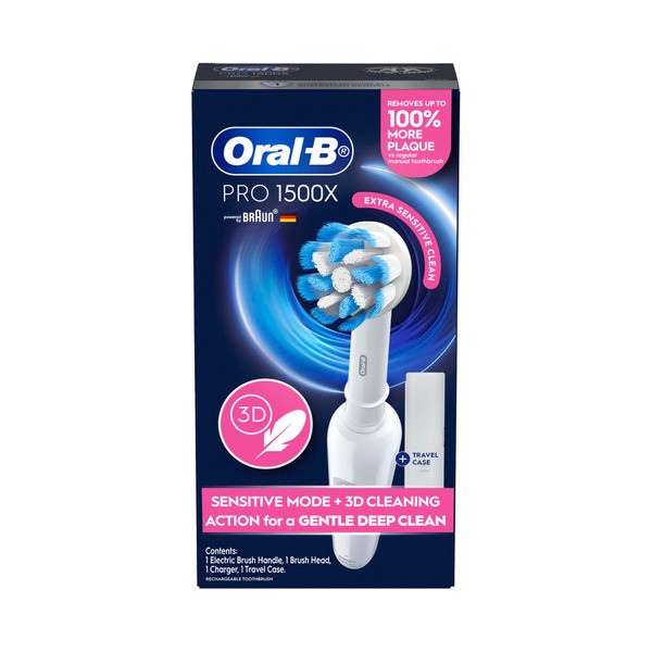Oral B Pro 1500 Rechargeable Electric Toothbrush White | 1 pack