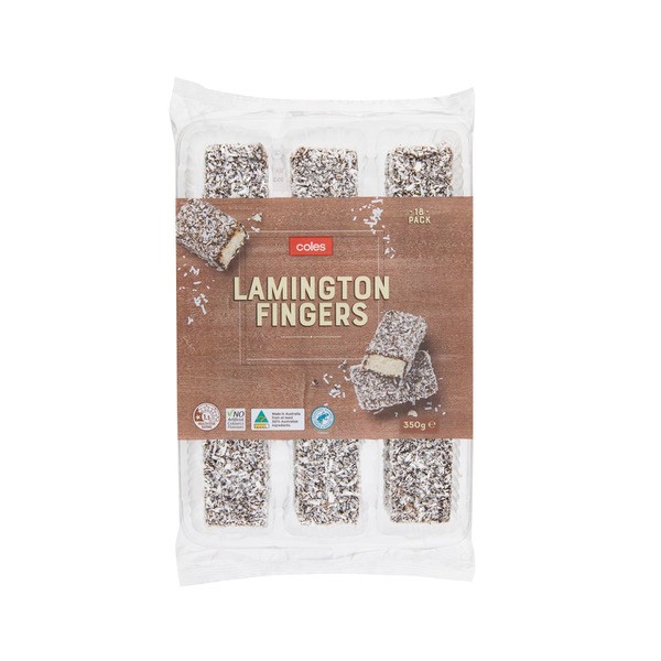 Coles Bakery Lamington Fingers 18 pack | 350g