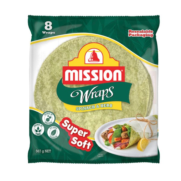 Mission Spinach & Herb Wraps 8 pack | 567g