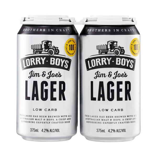 Lorry Boys Low Carb Lager Can 375mL | 4 Pack