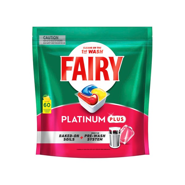 Fairy Platinum Plus Lemon Dishwashing Tablets | 60 pack