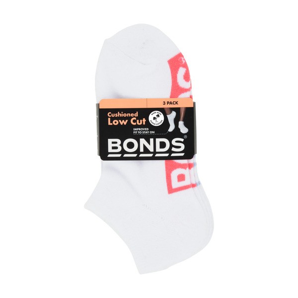 Bonds Women's Logo Low Cut L7292U Size 3-8 | 3 pack