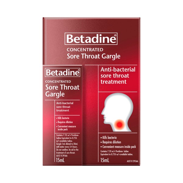 Betadine Sore Throat Gargle Concentrated | 15mL