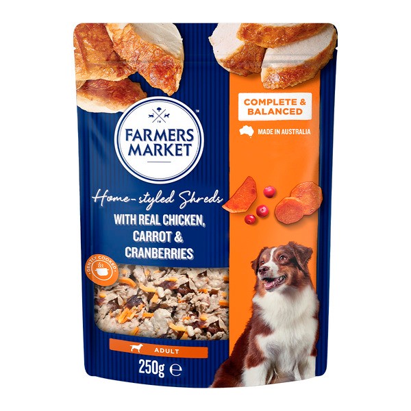 Farmers Market Adult Dog Food Homestyle Shreds With Chicken Carrot & Cranberries | 250g