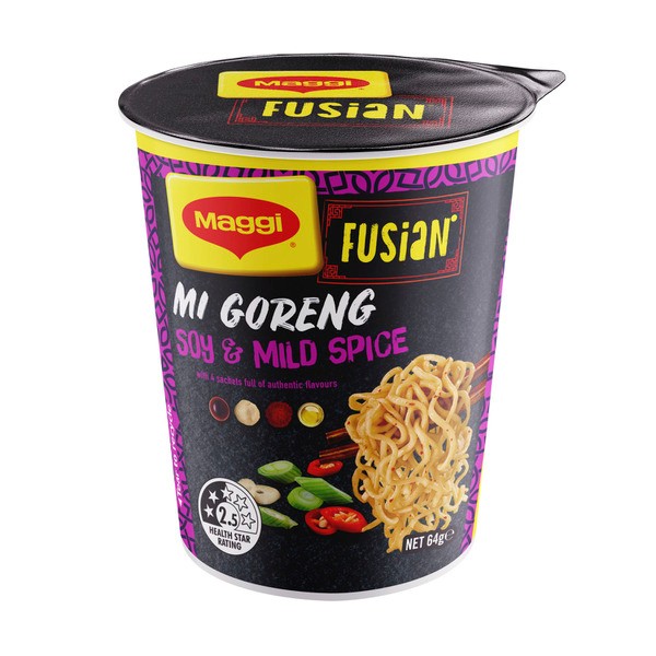Maggi Fusian Mi Goreng Instant Cup Noodles Soy & Mild Spice | 64g