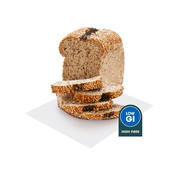 Coles Bakery High Fibre Low Gi 7 Seeds & Grains Sandwich Bread Loaf | 400g