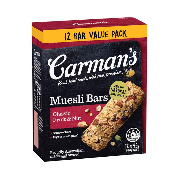 Carman's Classic Fruit & Nut Muesli Bars 12 pack | 540g
