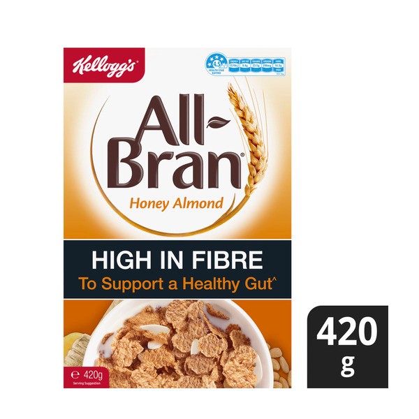 Kellogg's All-Bran Wheat Flakes Honey Almond Breakfast Cereal | 420g