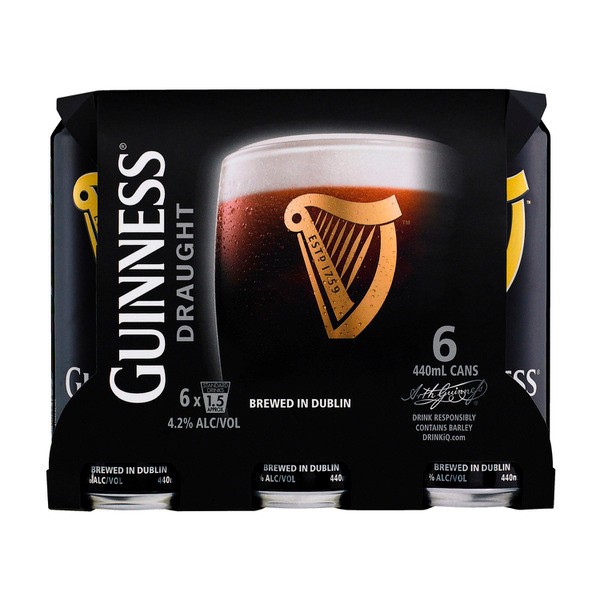 Guinness Draught Can 440mL | 6 Pack