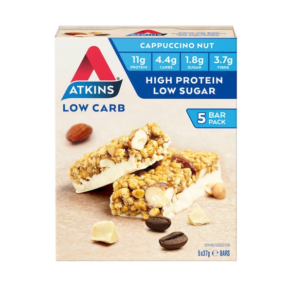 Atkins Low Carb Cappucino Nut Bars 185g | 5 pack