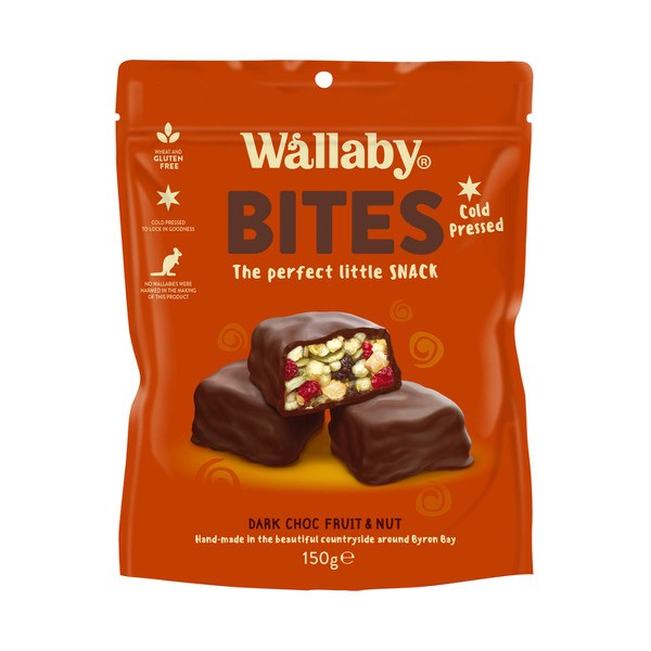 Wallaby Bites Gluten Free Dark Chocolate Fruit & Nut | 150g