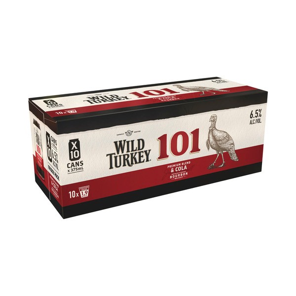Wild Turkey & Cola 101 Can 375mL | 10 Pack