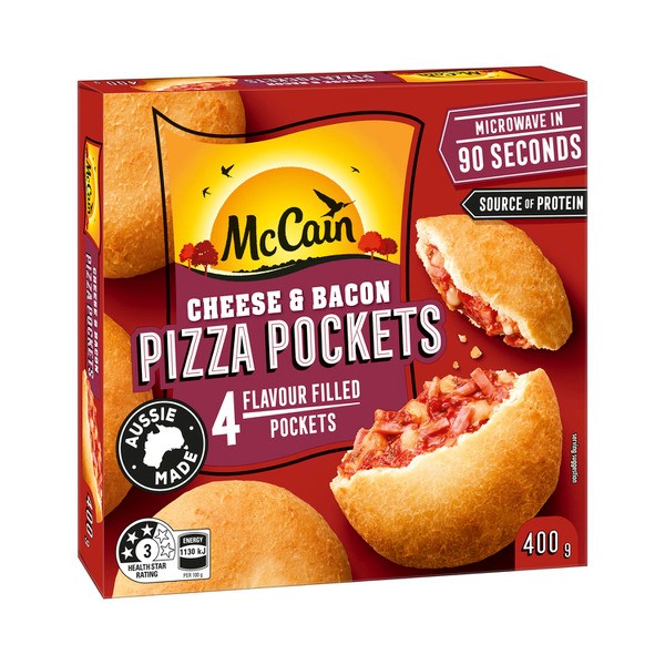 McCain Frozen Cheese & Bacon Pizza Pockets | 400g