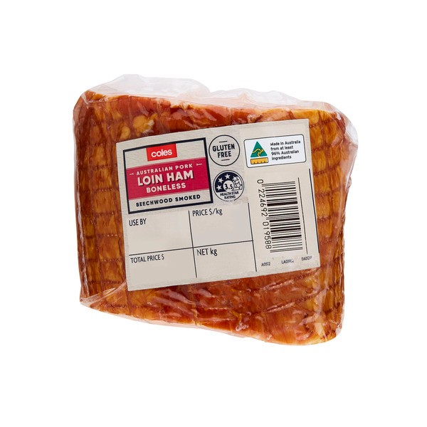 Coles Beechwood Smoked Boneless Loin Ham Portion | approx. 700g