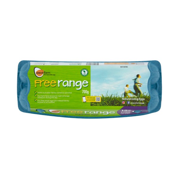 Pace Farm Free Range Natural Living Extra Large Eggs 12 pack | 700g