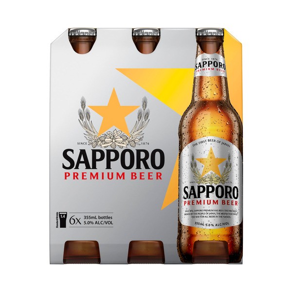 Sapporo Bottles 355mL | 6 Pack
