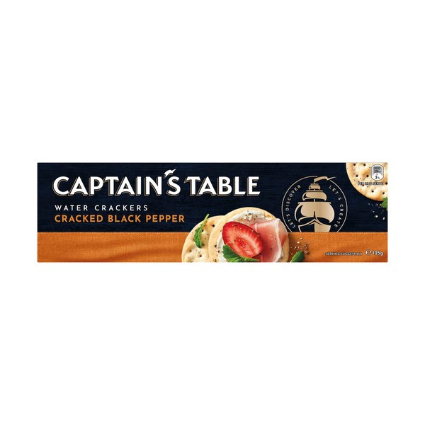 Captain's Table Cracked Pepper Water Crackers | 125g