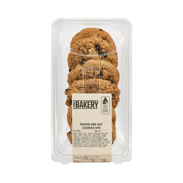 Coles Oat & Raisin Cookies | 6 pack