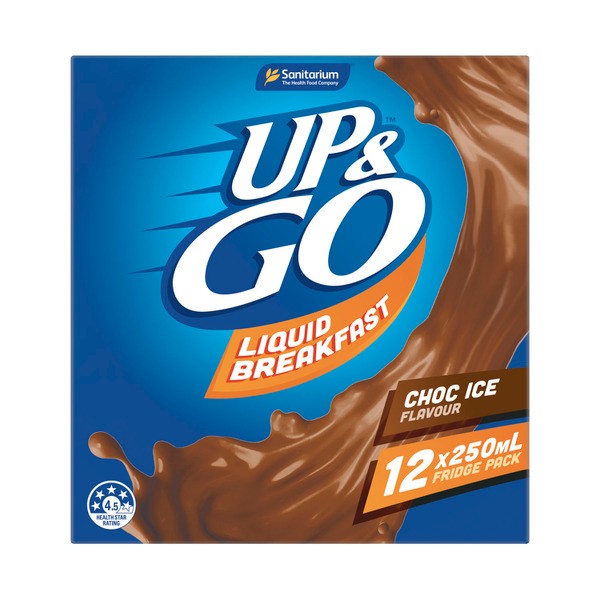 Sanitarium Up&Go Liquid Breakfast Chocolate Ice Fridge Pack 12X250mL | 3L