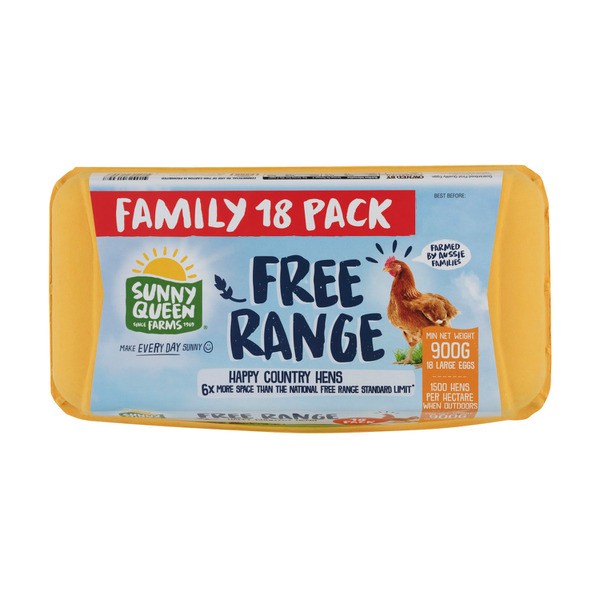 Sunny Queen Free Range Large Eggs 18 pack | 900g