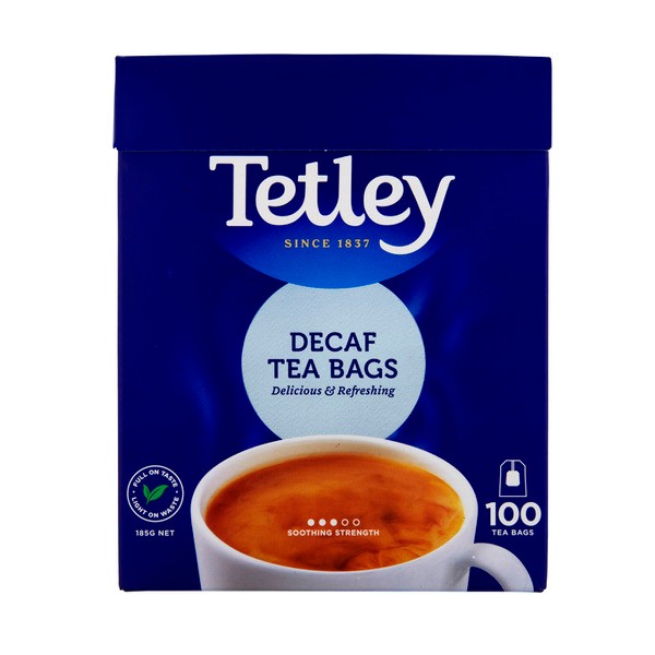 Tetley Decaffeinated Black Tea Bags 100 pack | 185g