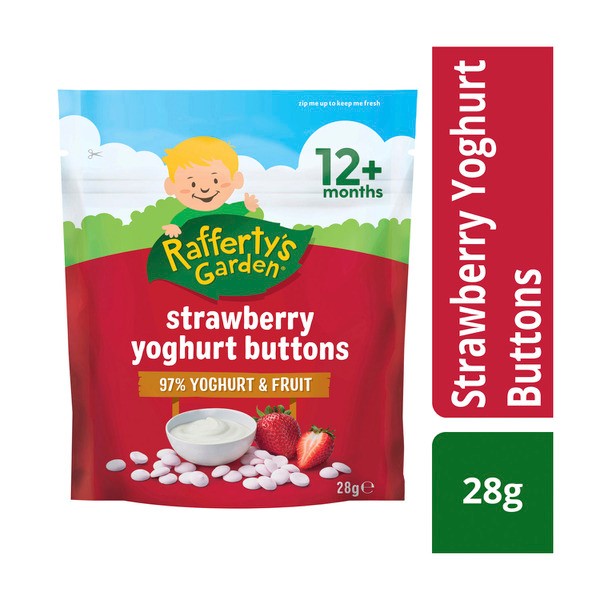 Rafferty's Garden Strawberry Yoghurt Buttons Baby Food Snacks 12+ Months | 28g