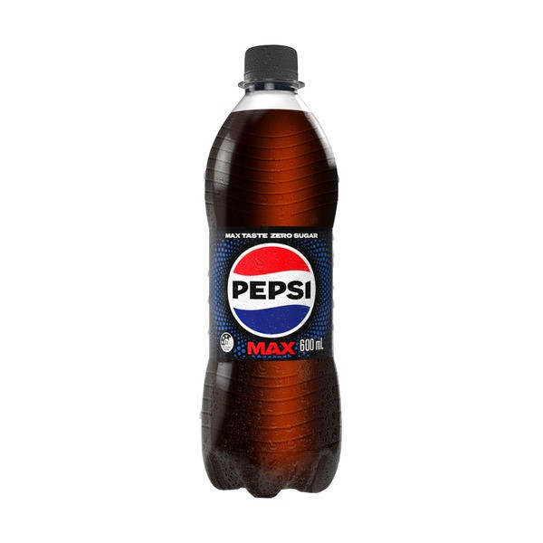 Pepsi Max No Sugar Cola Soft Drink Bottle | 600mL