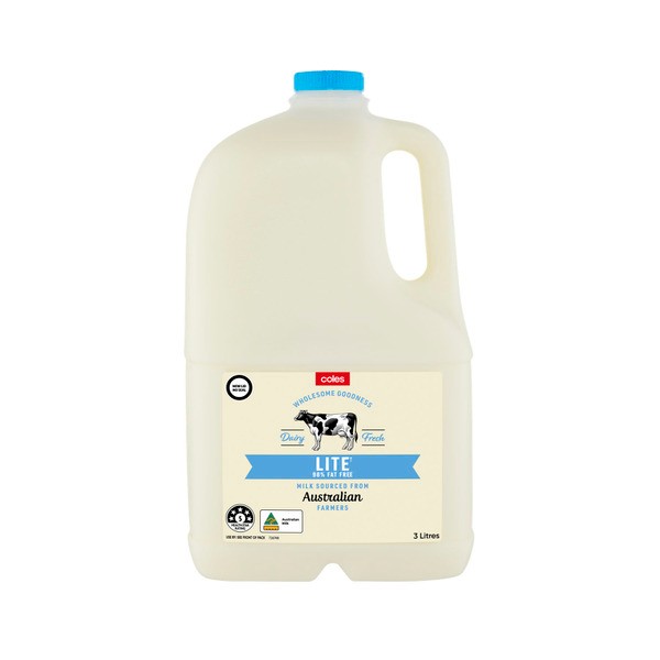 Coles Lite Reduced Fat Milk | 3L