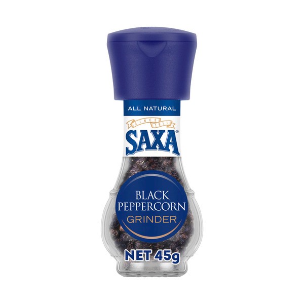 Saxa Pepper Black Peppercorn Grinder | 45g