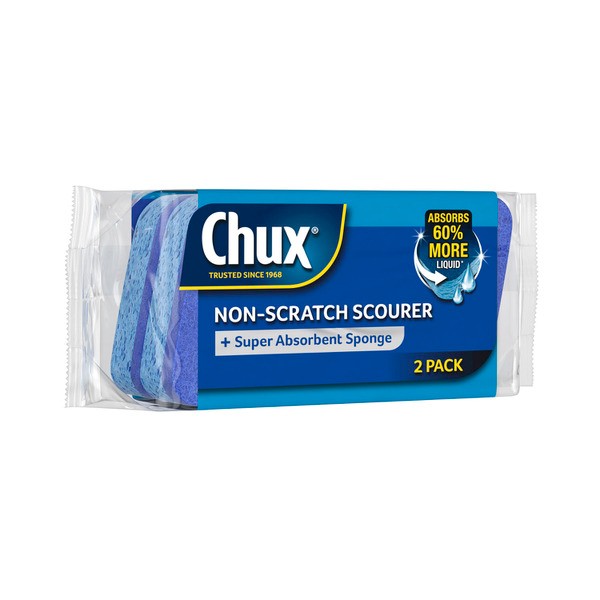 Chux Non Scratch Scourer Sponge | 2 pack