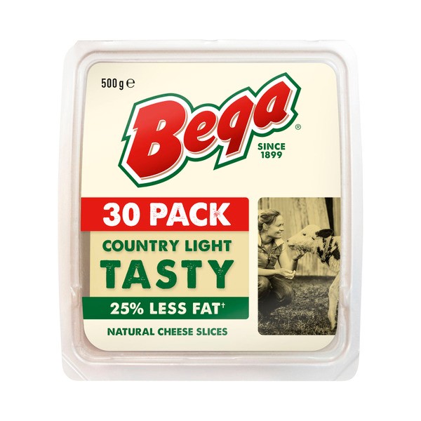 Bega Natural 25% Red Fat Tasty Slices 30 pack | 500g