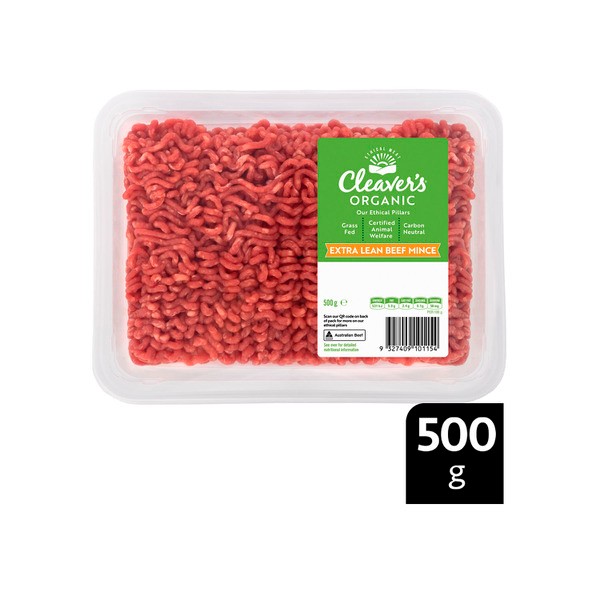 Cleaver's Organic Grass-Fed Extra Lean Beef Mince | 500g