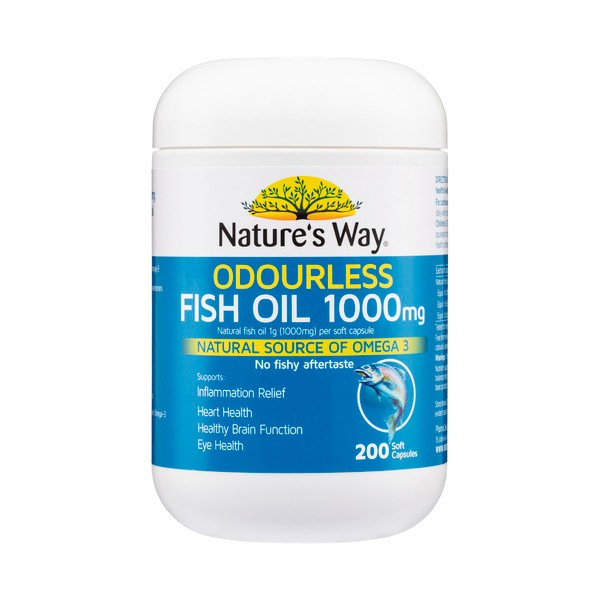 Nature's Way Odourless Fish Oil 1000mg Capsules | 200 pack